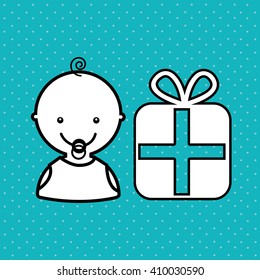 baby with toy design 
