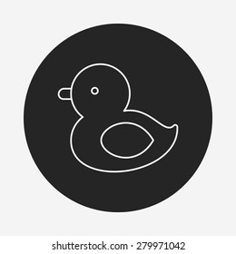 baby toy duck line icon