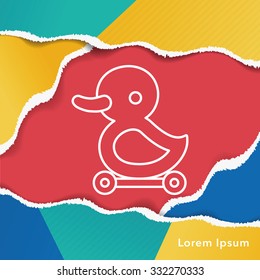 baby toy duck line icon