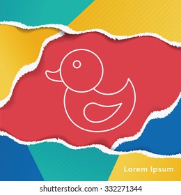 baby toy duck line icon