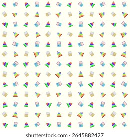 Baby toy equipment vector pattern: donut ring baby toys, game bot, cute and adorable. design vector