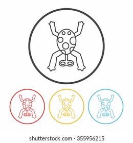 baby toy frog line icon