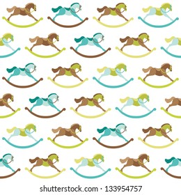 Baby Toy Horse Background - for design, scrapbook - in vector