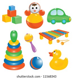 Baby toy icon set. Vector-Illustration