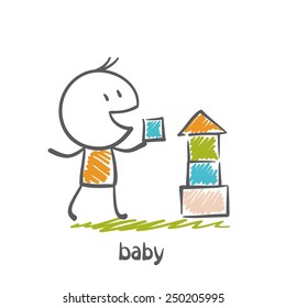 baby with a toy illustration