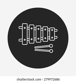 baby toy musical instruments line icon
