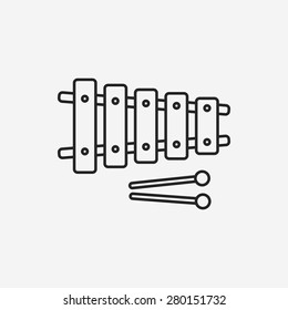 baby toy musical instruments line icon