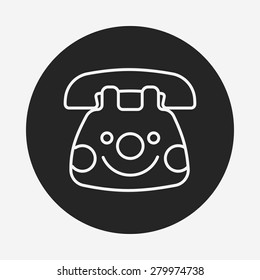 baby toy phone line icon