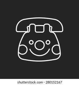 baby toy phone line icon