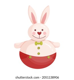 Baby Toy Rabbit Tumbler Cartoon Vector Graphics.