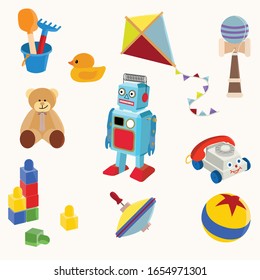 Baby toy set. Cute object for small children to play with