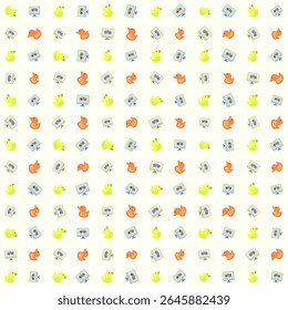 Baby toy vector pattern: duck doll, game monitor, cute and adorable. design vector