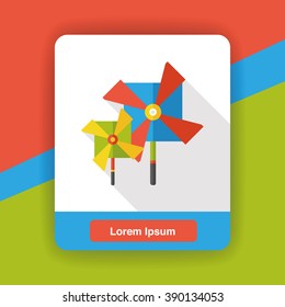 baby toy windmill flat icon