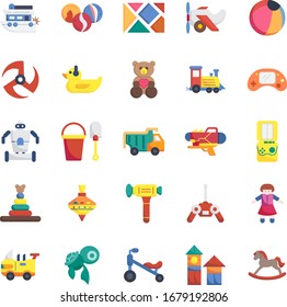 Baby Toys 25 Set Flat Colored Icon Pack