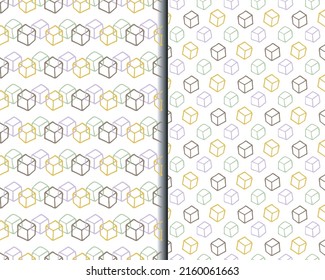 Baby toys, building blocks chain seamless patterns Set. Hand drawn doodle paint brush design, pastel gender neutral color palette. Nursery decor prints. Transparent background, vector