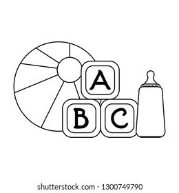 Baby toys cartoons black and white