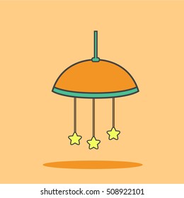 Baby toys cute icon in trendy flat style isolated on color background. Baby symbol for your design, logo, UI. Vector illustration, EPS10. Line colored style.