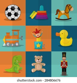 Baby toys design over colorful background, vector illustration.