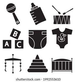 baby toys icon. baby toys set symbol vector elements for infographic web.