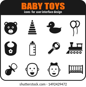 Baby toys icon set for your design. vector icons