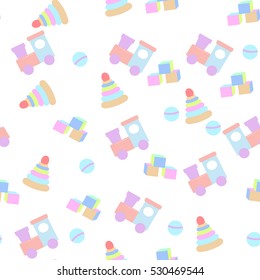 Baby toys pattern seamless. Vector - stock.