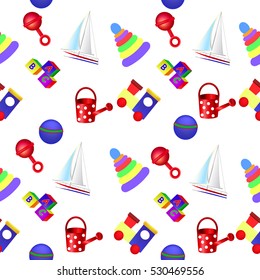 Baby toys pattern seamless. Vector - stock.