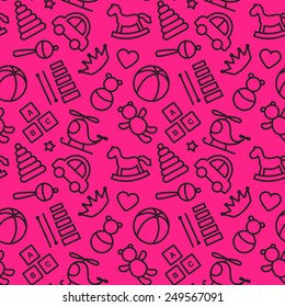 Baby toys seamless pattern. 