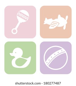 baby toys square over white background vector illustration