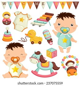 Baby Toys Vector Set