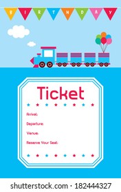 baby train birthday invitation card