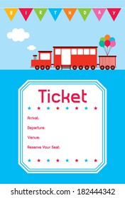 baby train birthday invitation card