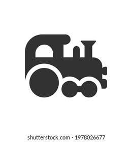 Baby train toy black vector icon. Glyph symbol.