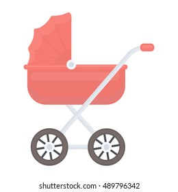 Baby transport icon in cartoon style isolated on white background. Pregnancy symbol stock vector illustration.