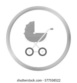 Baby transport icon in monochrome style isolated on white background. Pregnancy symbol stock vector illustration.