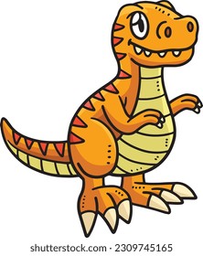 Baby T-Rex Cartoon Colored Clipart Illustration