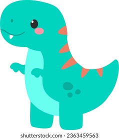 Baby Trex dinasaurus vector color green Jurassic Park forest 