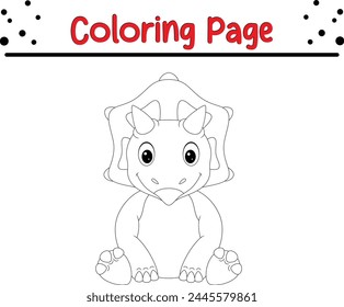 baby triceratops dinosaur coloring page