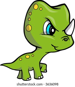 Baby Triceratops Dinosaur Vector Illustration
