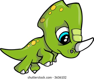 Baby Triceratops Dinosaur Vector Illustration