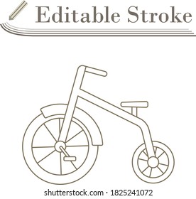 Baby Trike Icon. Editable Stroke Simple Design. Vector Illustration.