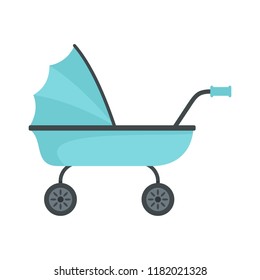 Baby trolley icon. Flat illustration of baby trolley vector icon for web design