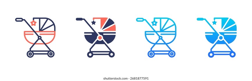 Baby Trolley Icon Pack In Multiple Styles