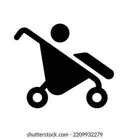 Baby Trolley Icon Symbols On White Background