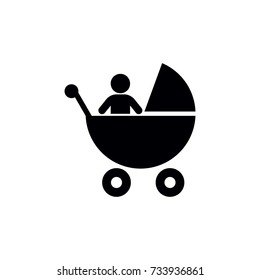 baby trolley icon vector