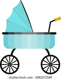 Baby trolley, illustration, vector on a white background.