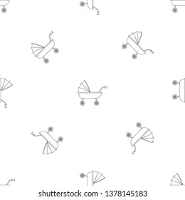 Baby trolley pattern seamless vector repeat geometric for any web design