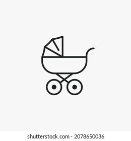 Baby Trolley Vector Sign Icon