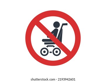 Baby trolleys or strollers are not allowed vector.
