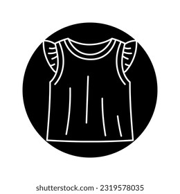 Baby t-shirt black line icon. Pictogram for web page, mobile app, promo.