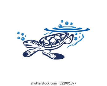 Baby Turtle Swimming to The Sea
